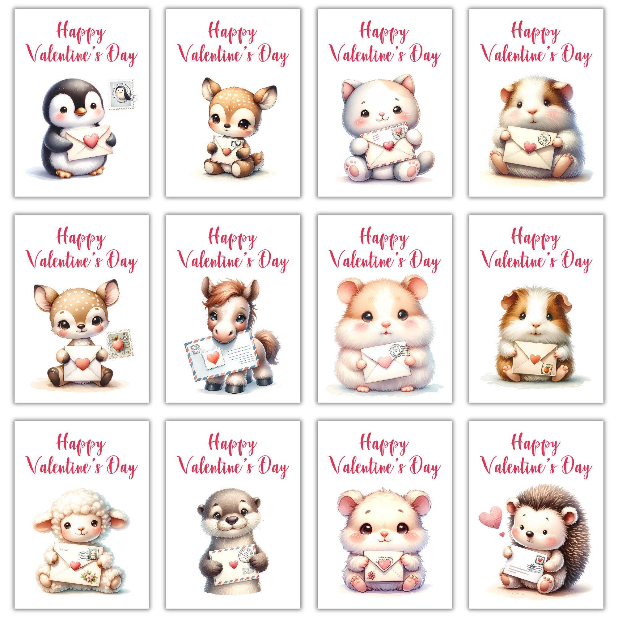 Animal Valentines Day Cards | Printable Animal Valentines for Kids ...