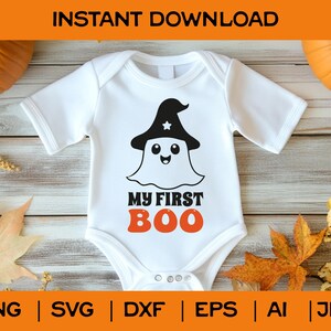 My First Halloween SVG: Baby's 1st Boo Onesie Design (Digital Files)