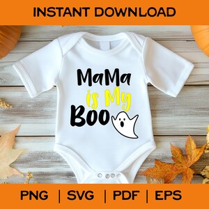 Mama is Boo SVG: Baby's First Halloween Onesie Design (Digital Files)