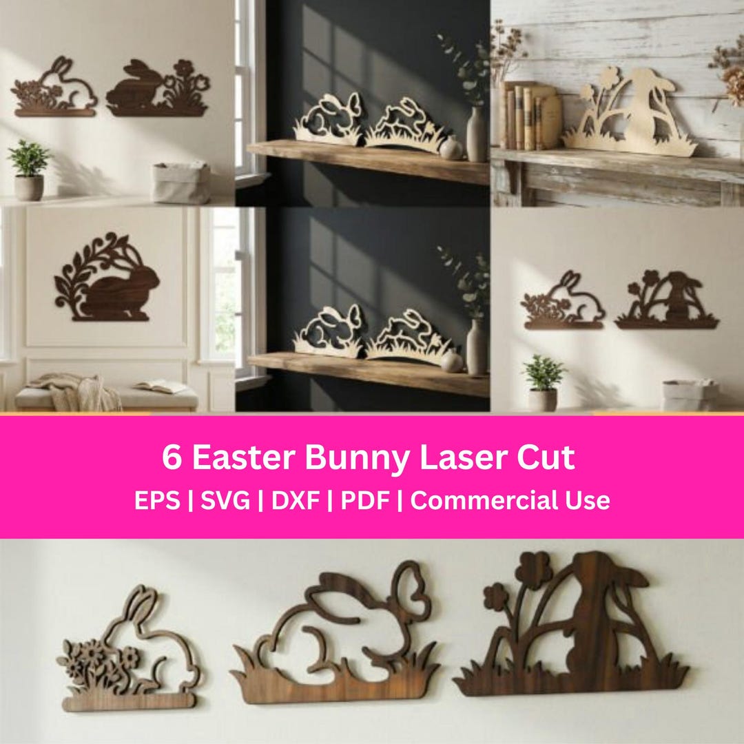 Laser Cut Easter Bunny SVG File | Wooden Decoration (digital Download ...