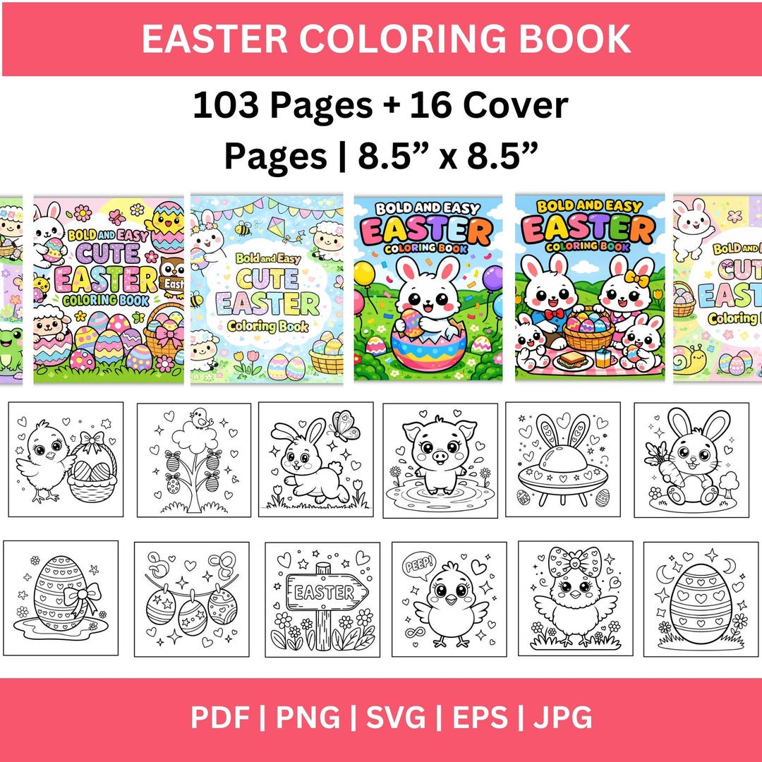 Under 50 Easter Coloring Book, Easter Coloring Book for Kids PDF ...