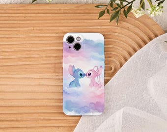 Étui pour iPhone en silicone souple rose et bleu Flim pour iPhone 16/17 Pro Max pour iPhone 17, étui pour iPhone 15, iPhone 11/12, SE 2020