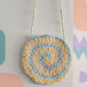 Boho Spiral Crochet Bag Pattern – Round Colorful Purse PDF
