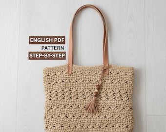 Bast häkeln Taschenmuster: Boho Tasche gehäkelt (PDF-Muster)