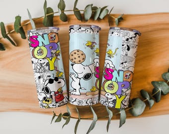 Cartoon Dog Tumbler Wrap | Comic-Style Cookie Theme (PNG)