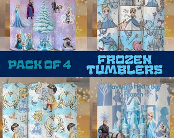 Ice Princess Winter Tumbler Wrap PNG Pack of 4+ | 20oz Tumbler Wrap PNG | Sublimation Digital Download