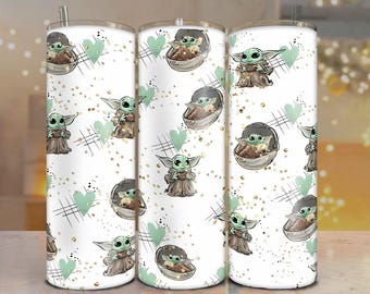 Cute Baby Yoda Seamless Pattern | Grogu PNG for Sublimation (Digital Download)