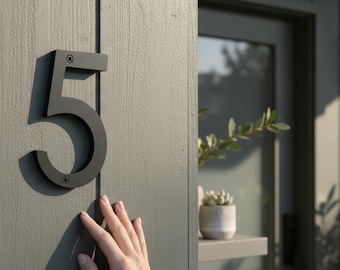 Numéros de maison en métal noir | Plaque d'adresse extérieure moderne | Numéro de maison pour le mur, la porte et la boîte aux lettres