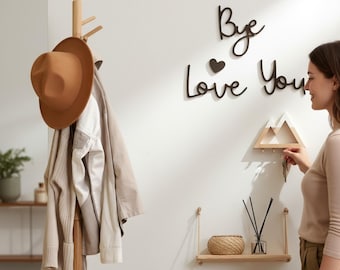 1. Signe Bye Love You, art mural minimaliste, signe Love You Bye pour entrée, porte, couloir, cadeau de Noël, décoration d'intérieur