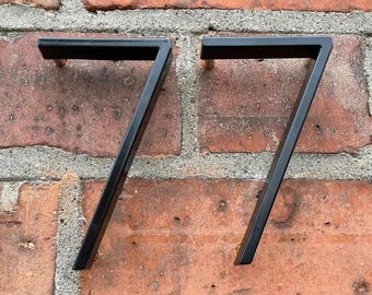 Plaque d'adresse personnalisée avec numéros de maison modernes | Numéros en alliage noir | Numéro de maison | Décoration de porte d'entrée | Cadeau de pendaison de crémaillère