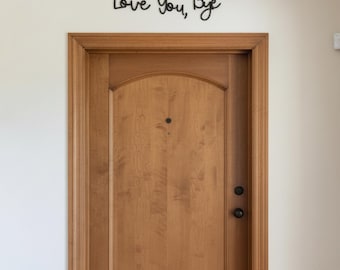 Décoration murale minimaliste en bois « Bye, Love You » en bois