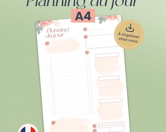 Printable A4 Daily Planner - PDF/JPG Daily Planner, Task Organizer, To-Do List, Minimalist Planner to Download - Floral
