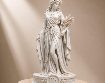 Virgo Zodiac Goddess Statue | Demeter Greek Mythology Sculpture | Celestial Astrology Birthday Gift | 3D Printed Italy | Dark Academia Decor