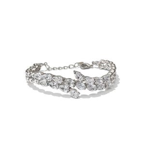 Crystal Tennis Bracelet, Mixed Cut Zirconia, Rhodium Plated Swarovski Mesmera