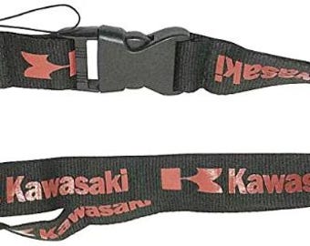 Kawasaki Black Red Motorcycle Motorbike Lanyard