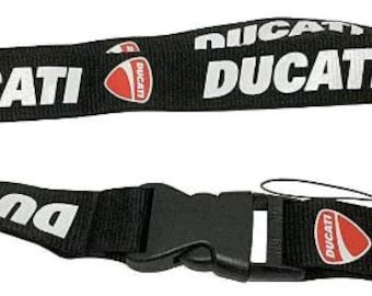 Ducati Black Motorcycle Motorbike Lanyard