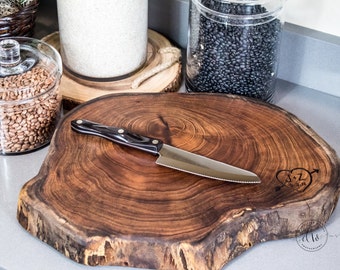 Mesquite Wood Wedding Cake Stand / Serving Board - Handmade Live Edge Centerpiece