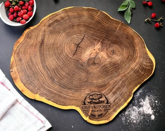 Extra large chopping block made from durable mesquite slab