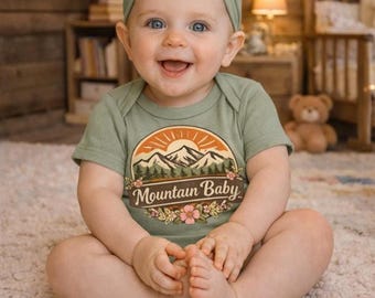 Body de montaña para bebé, conjunto de aventura para bebé, regalo para guardería de montaña, ropa de exterior para bebé, regalo para baby shower familiar de senderismo
