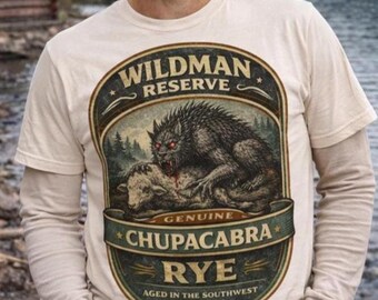 Camiseta de Chupacabras de Wildman Reserve, camiseta de Monstruo Críptico, camiseta de caza divertida, camiseta de cabaña rústica, regalo para amantes de la naturaleza, camiseta vintage de naturaleza