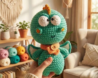 Dragon Amigurumi Crochet Pattern, Plush Fantasy Toy (PDF)