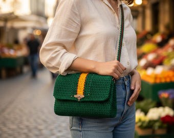 Gehaakt taspatroon, handtas en clutch grof garen (eenvoudige pdf)