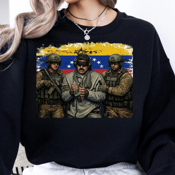 Venezuela Libre 2026 PNG: Maduro Captured T-Shirt Design (Digital Download)