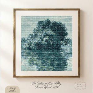 Claude Monet Les Îles à Port-Villez Padrão de ponto cruz, Ilhotas em Port-Villez Fine Art Needlepoint, Impressionista Digital PDF Download
