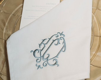 Monogram Everyday Dinner Napkins - Personalized Napkins - Wedding Gift - Shower Gift - Rehearsal Dinner