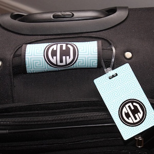 Personalized Luggage Tag - Luggage Handle Wrap - Travel Gift - Custom Luggage Tag and Wrap - Monogram Luggage Tag - Travel Gift