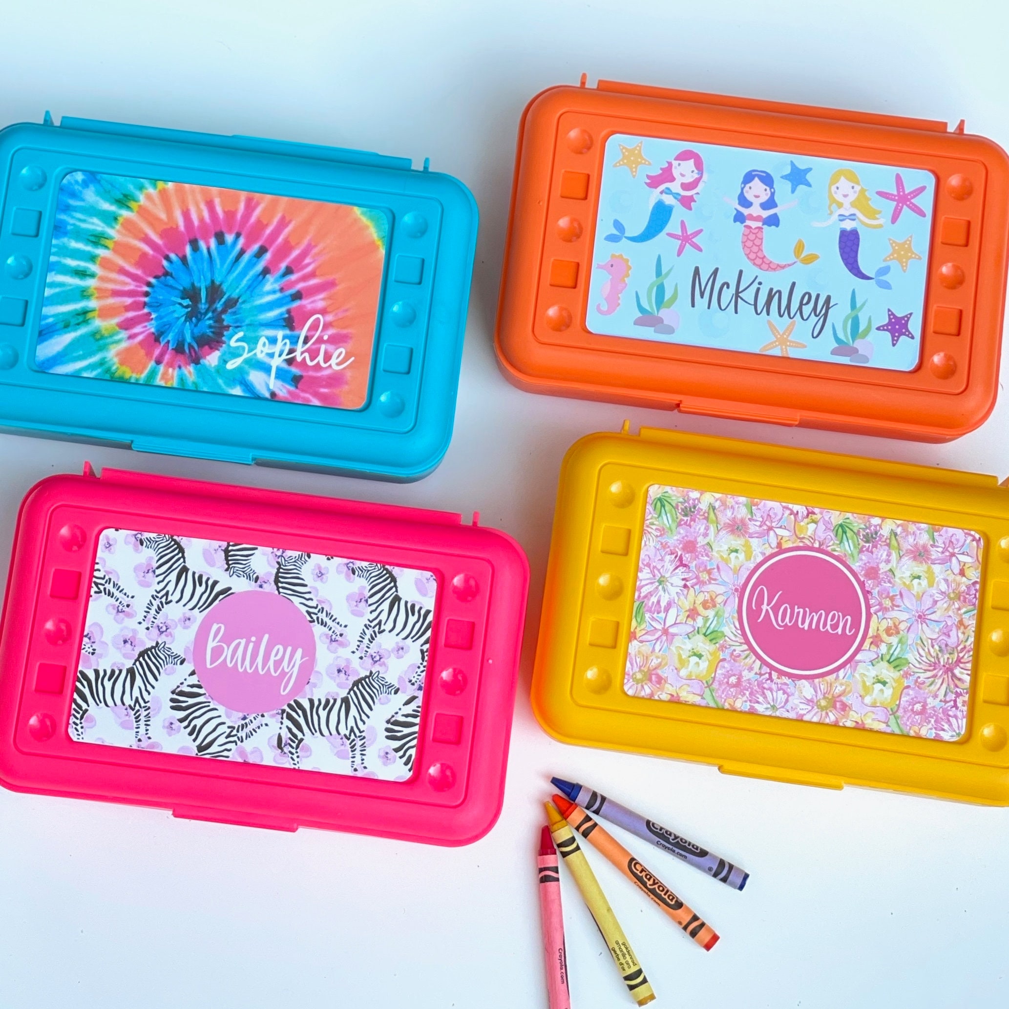 Personalized School Box - Kids - Children - Pencil Box - Craft storage - Toy Storage - Crayon Box