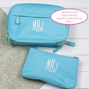 Personalized Toiletry and Makeup Bag Set - travel - cosmetic bag -  bridesmaid gift