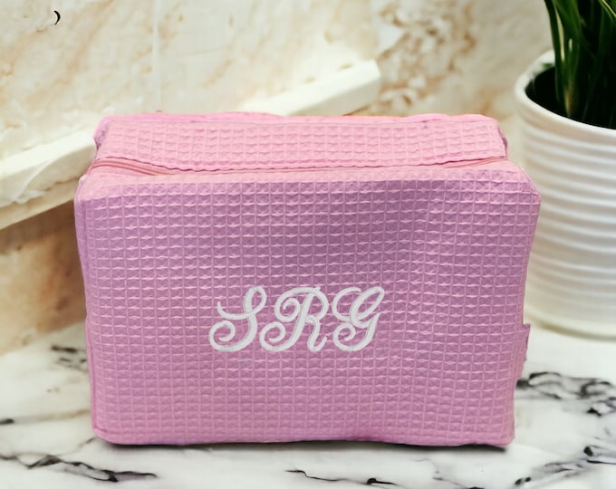 Monogram Toiletry Makeup Bag  - Personalized Cosmetic Bag