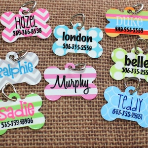 Pet ID Tag - Personalized Dog Tag - Bone Dog Tag - Custom Pet Tag - Dog Tag - Puppy ID Tag - Bone Dog tag - Monogram Dog Tag - Pet ID Tag