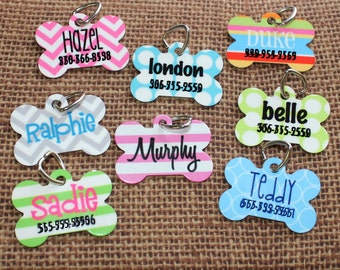 Pet ID Tag - Personalized Dog Tag - Bone Dog Tag - Custom Pet Tag - Dog Tag - Puppy ID Tag - Bone Dog tag - Monogram Dog Tag - Pet ID Tag