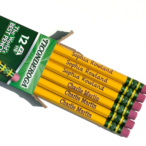 Personalized Pencils - Back to School for Kids - Engraved Ticonderoga Pencils