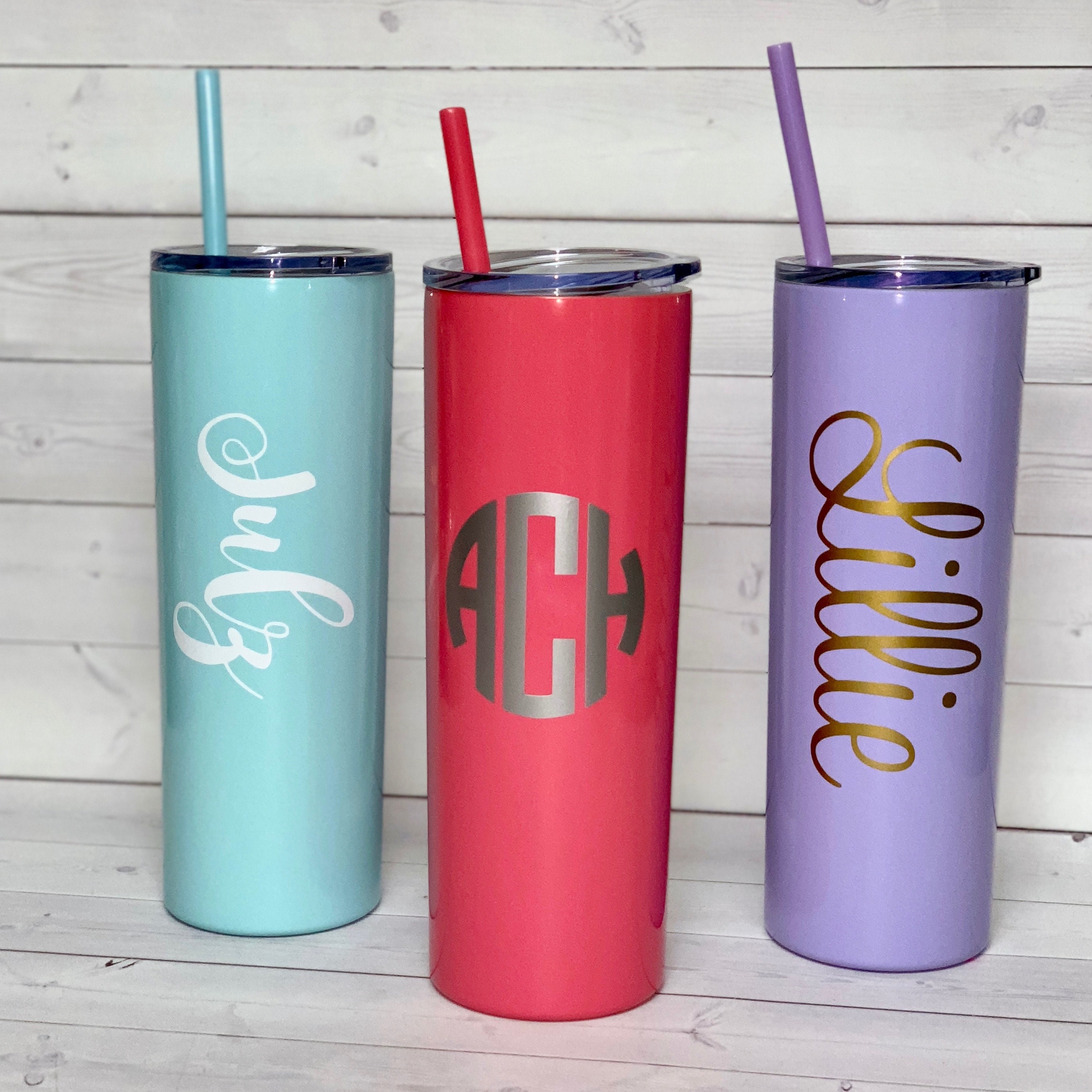 personalised travel cup with straw