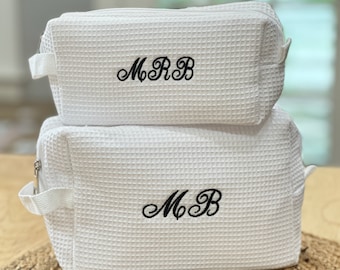 Monogram Toiletry Makeup Bag  - Personalized Travel Cosmetic Bag