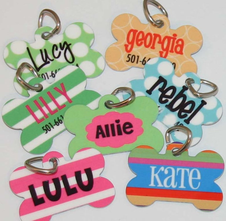 Personalized Dog Collar Dog Tag Pet ID Tag Set Adjustable Dog Collar Pet Lover Monogrammed Pet Gift image 3