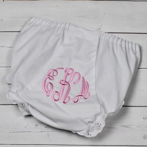 Monogram Baby Bloomers - Diaper Cover - Baby Shower Gift - Personalized Newborn Bloomers