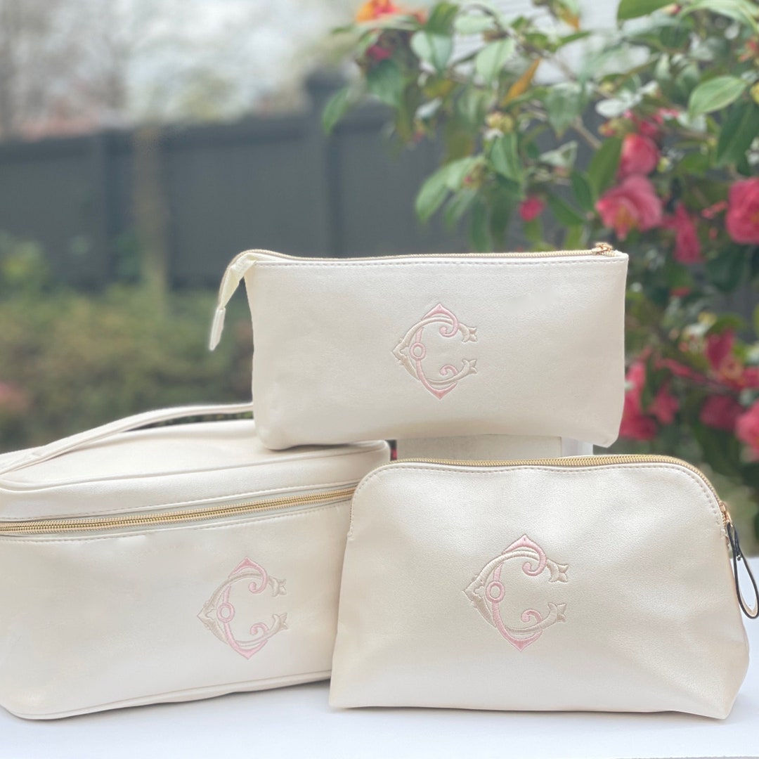 Monogram Train Case and Cosmetic Makeup Bag Gifts for Her