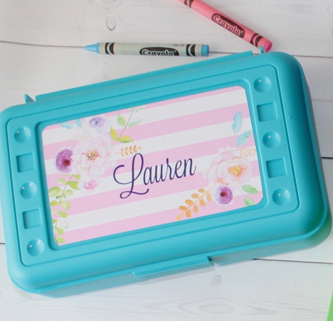 Personalized Pencil Box School Supply Box Crayon Box Etsy