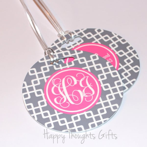 Monogram Luggage Tag Etsy