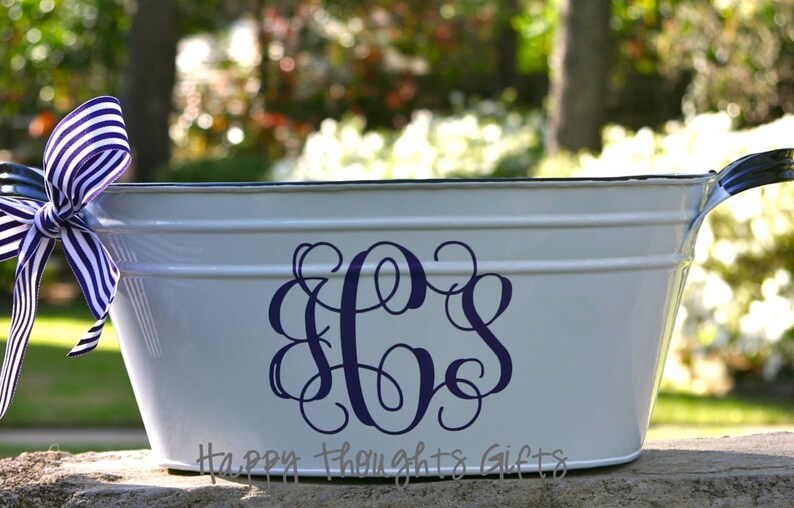 Monogrammed Storage Container Beverage Tub Personalized Gift
