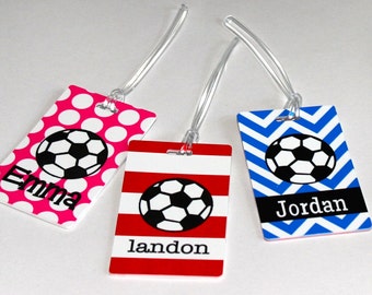 Personalized Soccer Bag Tag - Soccer Tag - Luggage Tag - Sports Tag - Birthday Gift - Kids Team Gift -Custom Sports Bag Tag - Soccer Gift