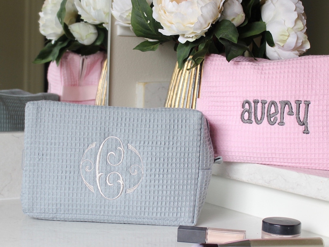 Monogram Toiletry Makeup Bag Personalized Cosmetic Bag