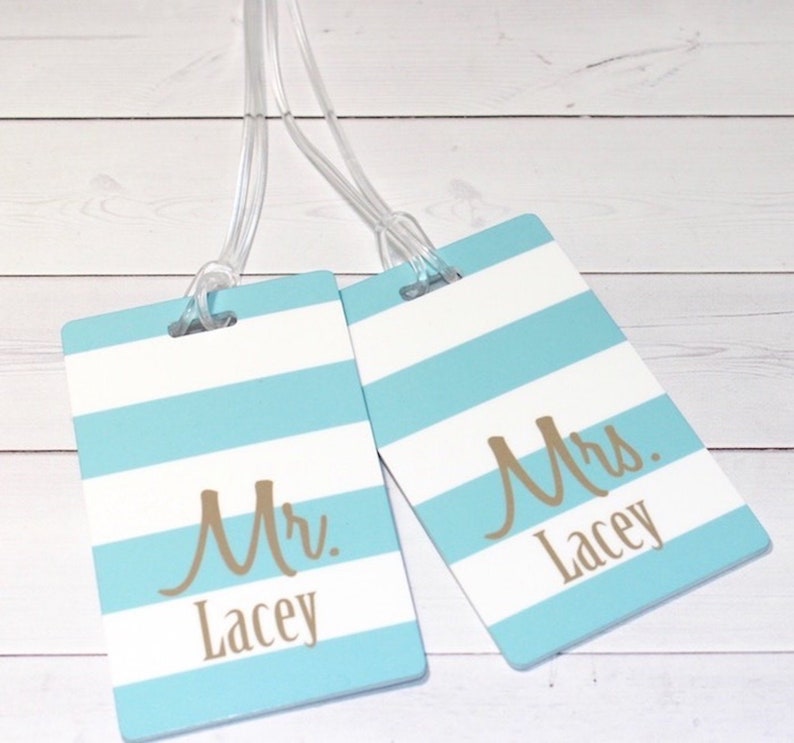 Personalized Mr. and Mrs. Luggage Tag Couples Bag Tag Etsy
