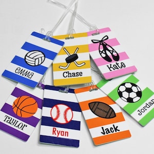 Personalized Sports Bag Tag - Soccer - Volleyball - Ballet - Dance - Basketball - Hockey - Football