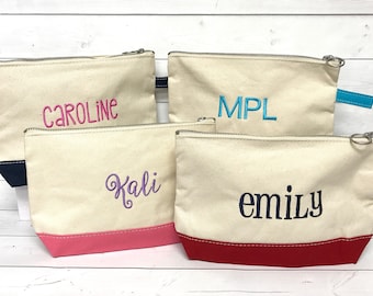 Monogrammed Canvas Cosmetic Bag