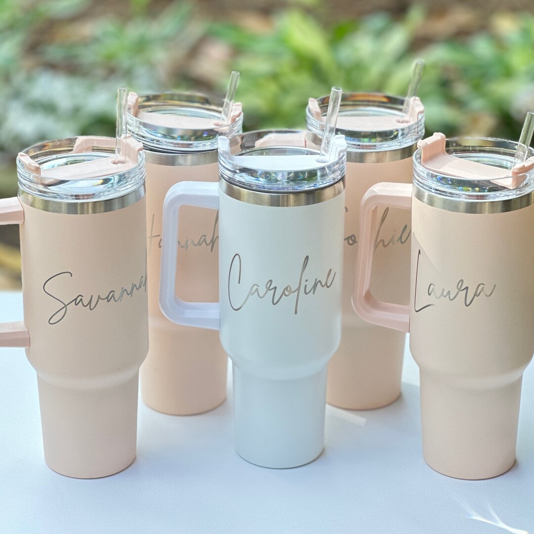 Personalized Engraved 40 Oz Tumbler With Straw Gift for Mom Bridesmaids ...